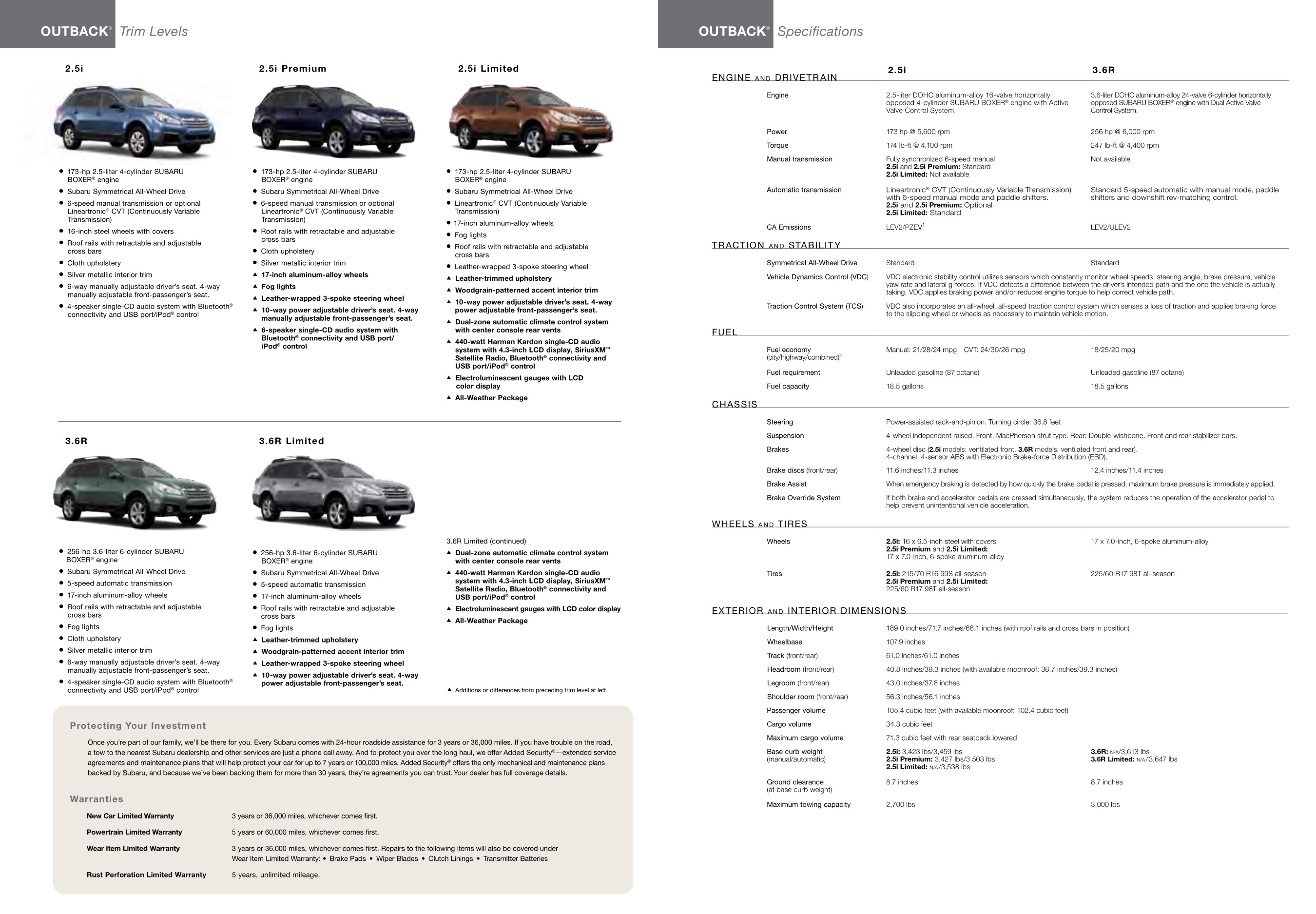 2013 Subaru Outback Brochure Page 5